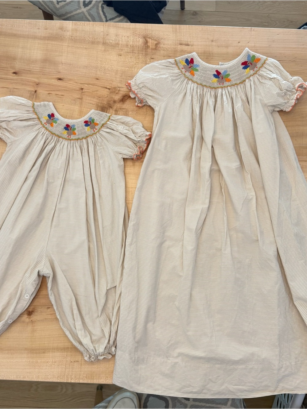 Classic Whimsy Smocked Turkey Dress Size 7 | Fall Thanksgiving Boutique Outfit